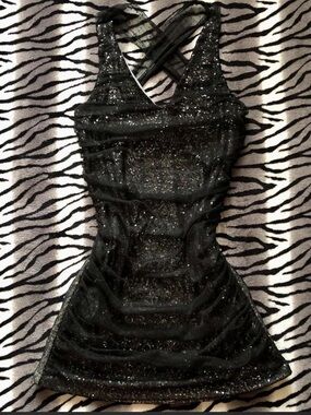 Express Black Sparkle Mesh Dress